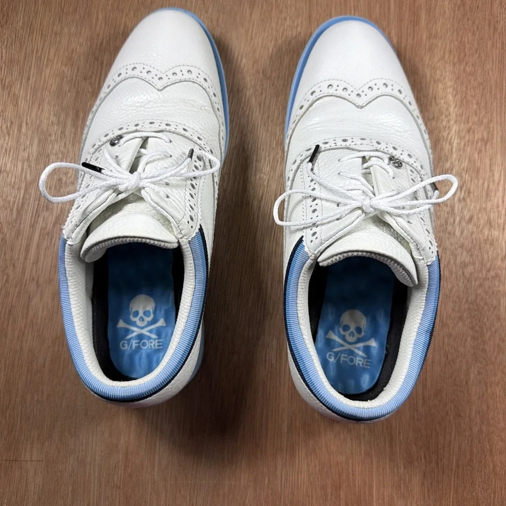G/Fore Golf Shoes White Gallivanter Brogue Women's Size 8 Grosgrain Preppy